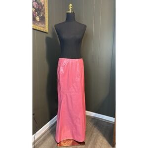 Shape Fx Vintage Bubblegum Pink Polyvinyl Long Midi Maxi Skirt 12‎